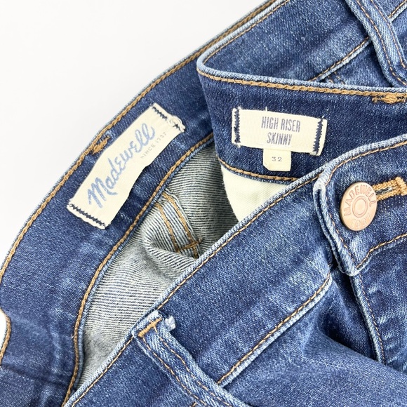 EUC Madewell High Riser Skinny Jeans Atlantic Size 32 - Picture 3 of 6